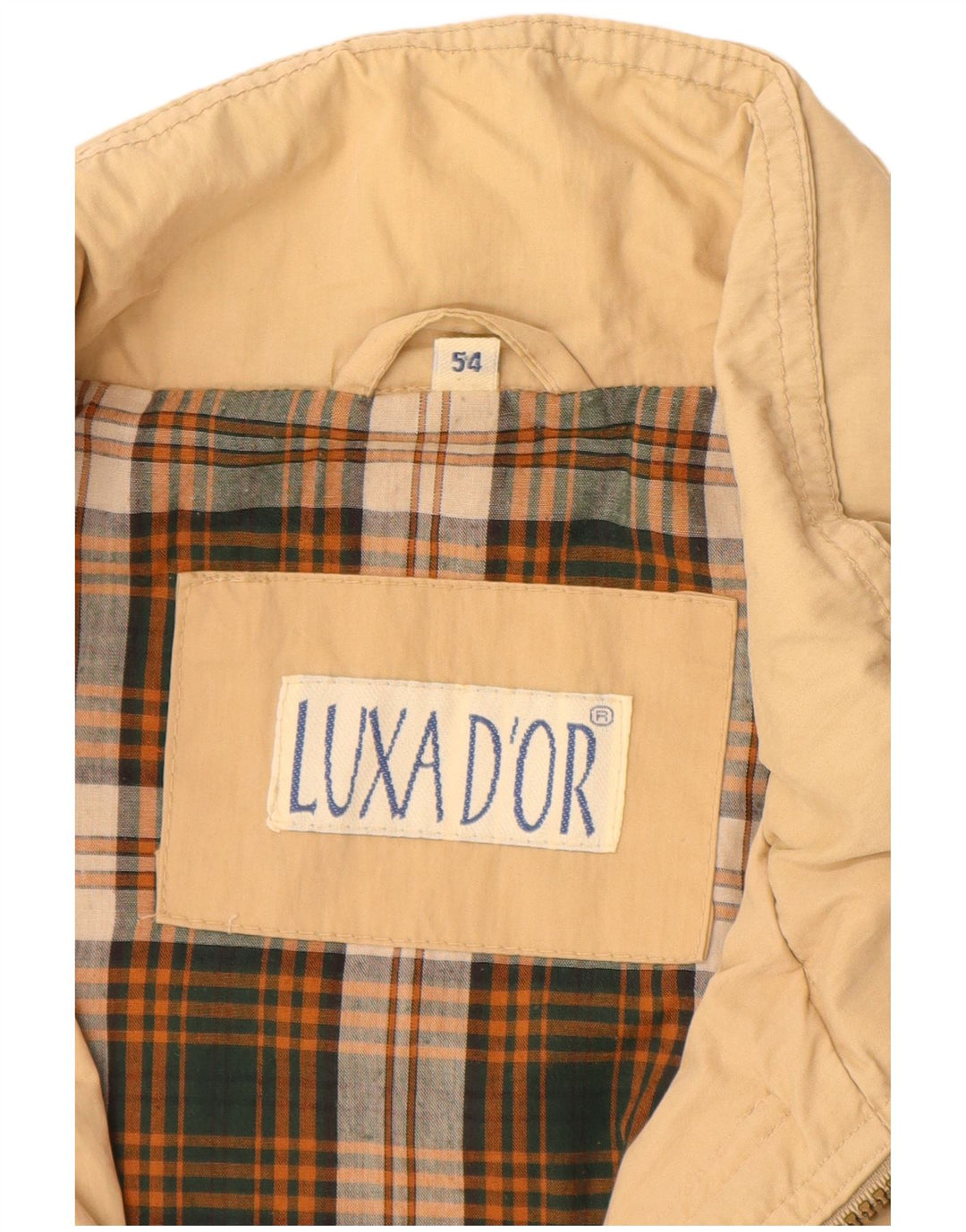 VINTAGE Herre Utility Jacket IT 54 2XL Beige Bomuld