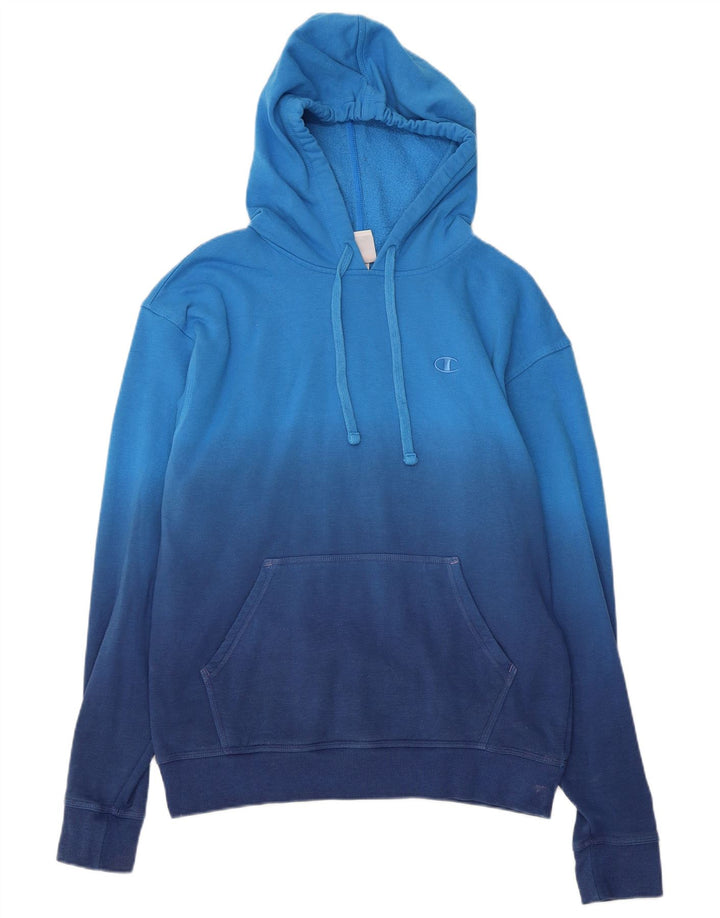 CHAMPION Herre hættetrøje Jumper Medium Blue Colourblock Bomuld