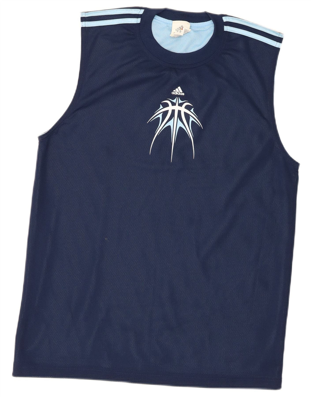 Adidas Herre Grafisk Vest Top Small Navy Blue Polyester