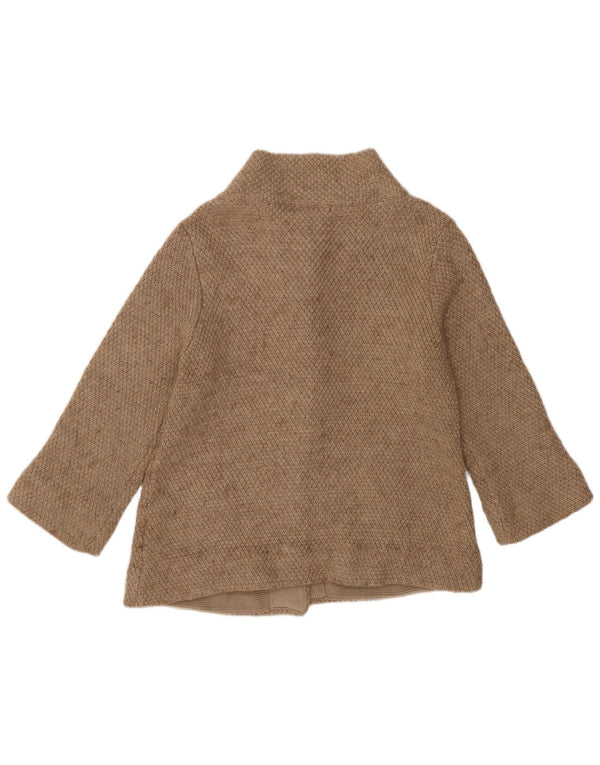 Marks & Spencer Womens 3/4 Sleeve Cardigan Sweater UK 12 Medium Beige