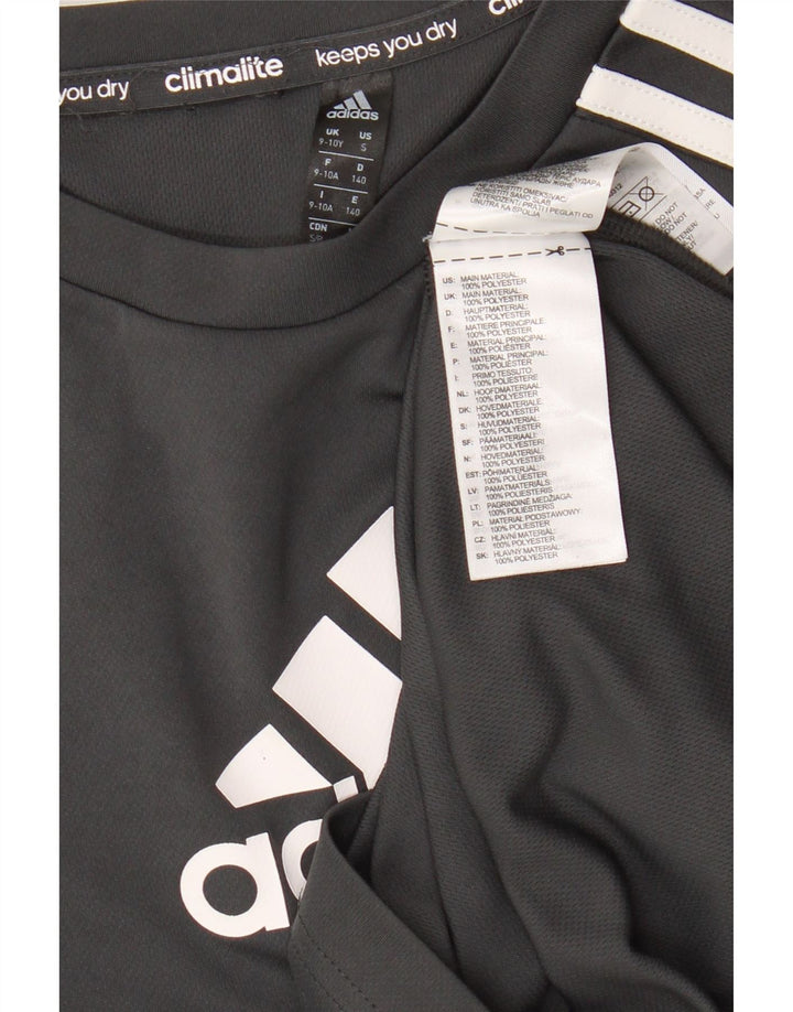 Adidas drenge grafisk t-shirt top 9-10 år grå polyester