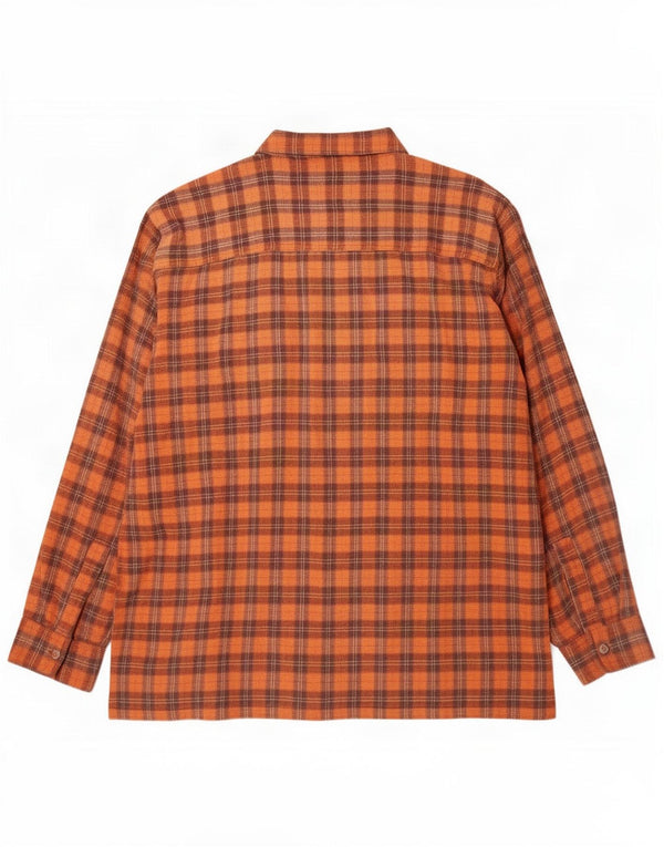 Picdor Herre Pullover Flanelskjorte XL Orange Ternet Bomuld