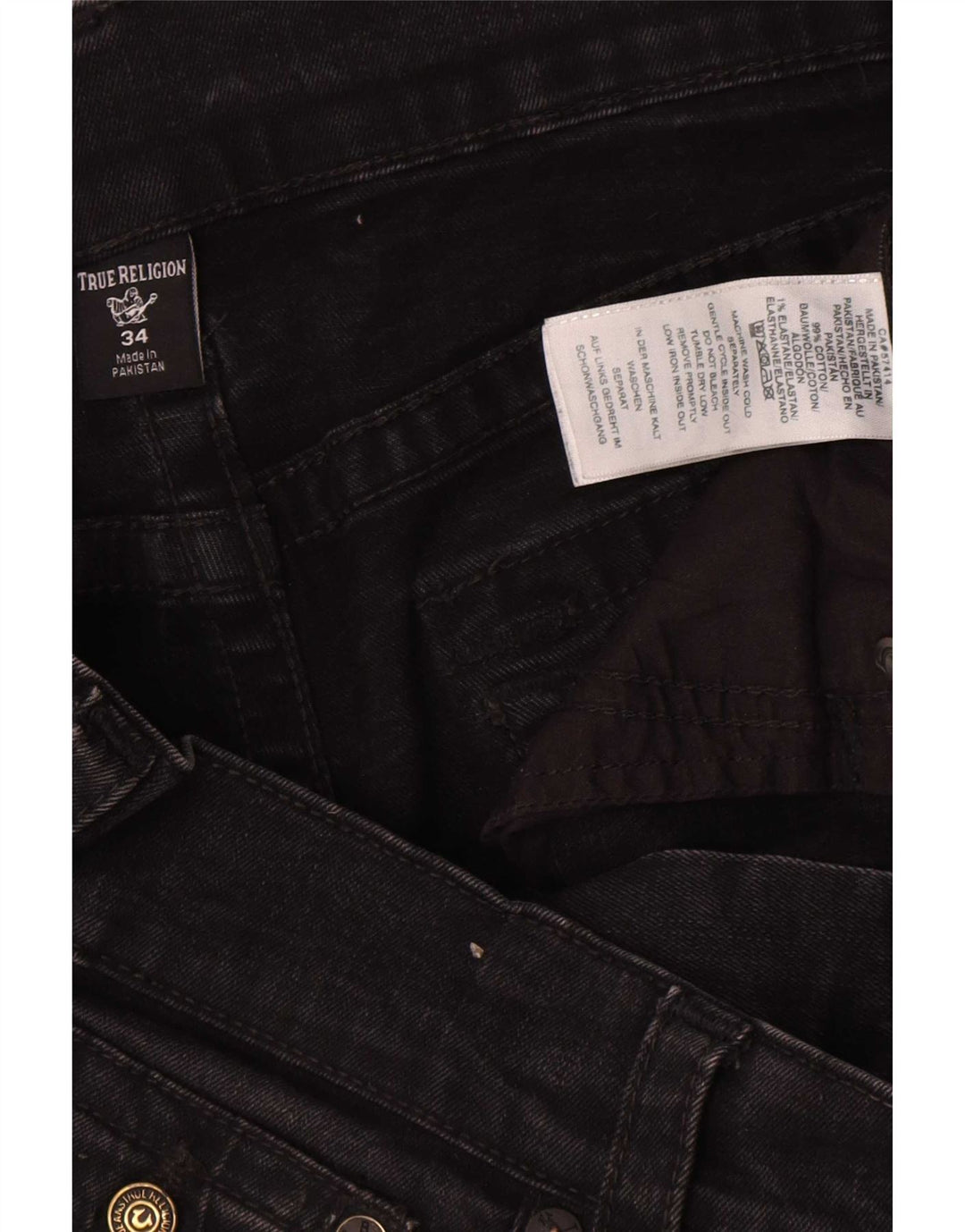 True Religion Herre Slim Jeans W34 L31 Sort Bomuld