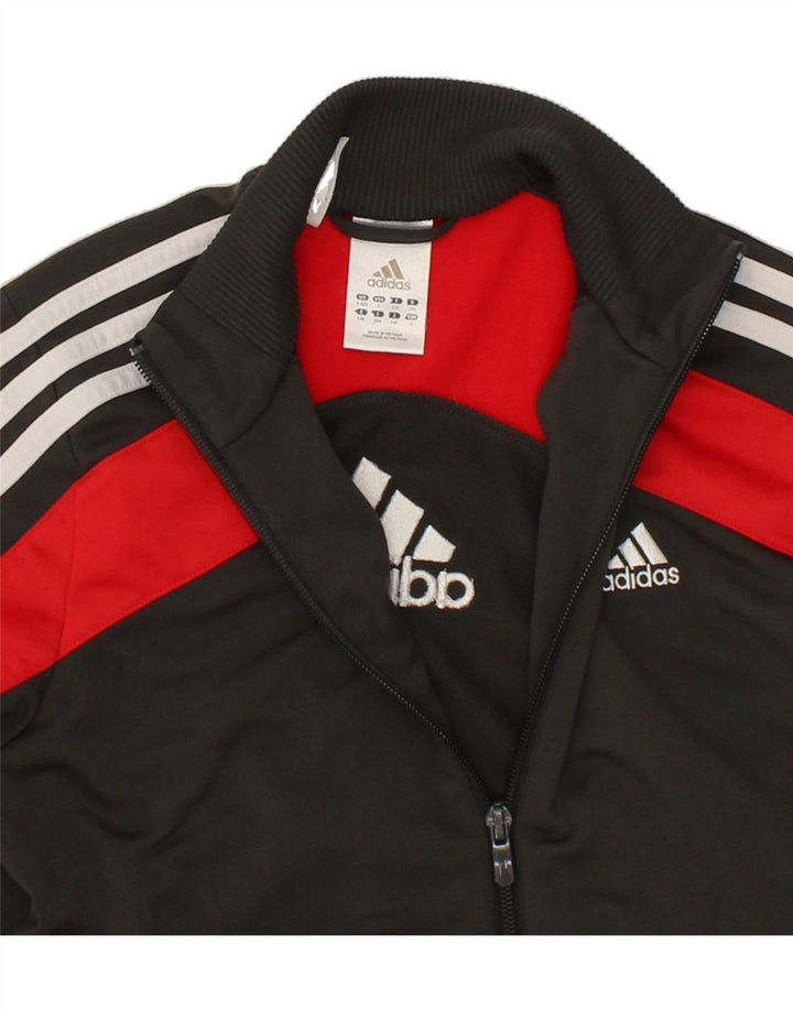 ADIDAS Boys Tracksuit Top Jacket 9-10 Years Grey Colourblock Polyester Vintage Adidas and Second-Hand Adidas from Messina Hembry 