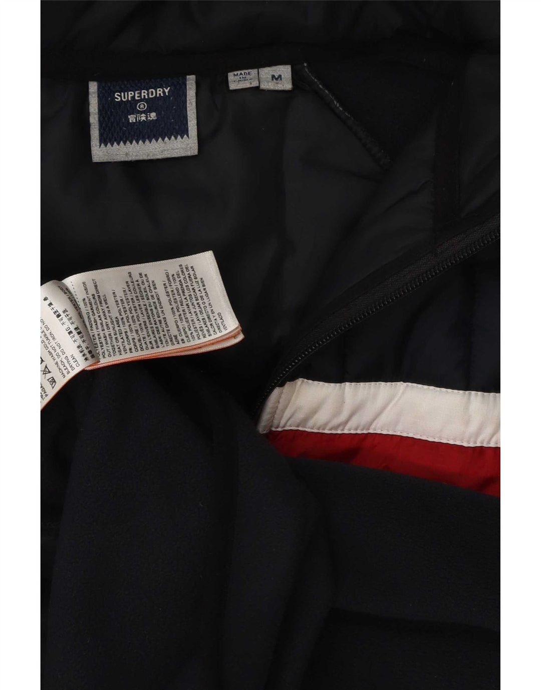 Superdry Bomberjakke med hætte til mænd UK 38 Medium Navy Blue Colourblock