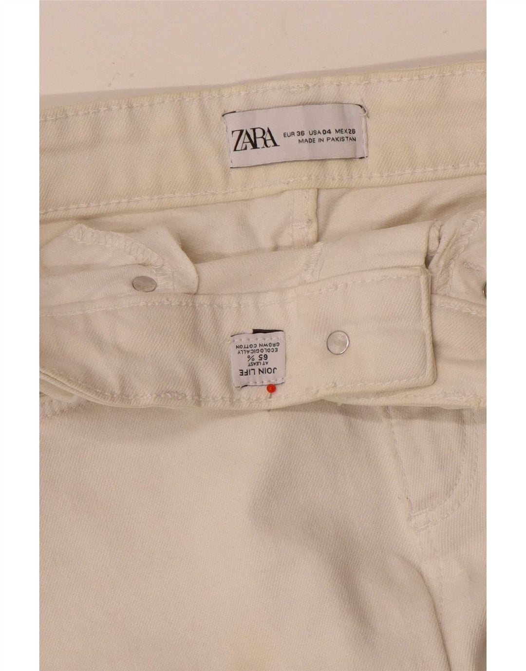 Zara Dame Bootcut Jeans EU 36 XS W26 L24 Hvid Bomuld