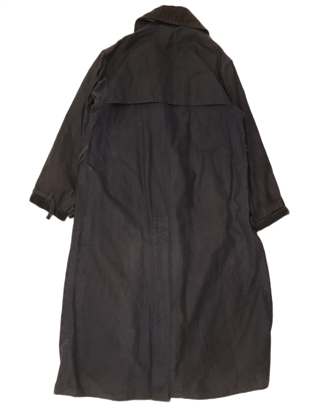 Barbour Dame Vokset Bomuld Overfrakke UK 12 Medium Navy Blue Bomuld