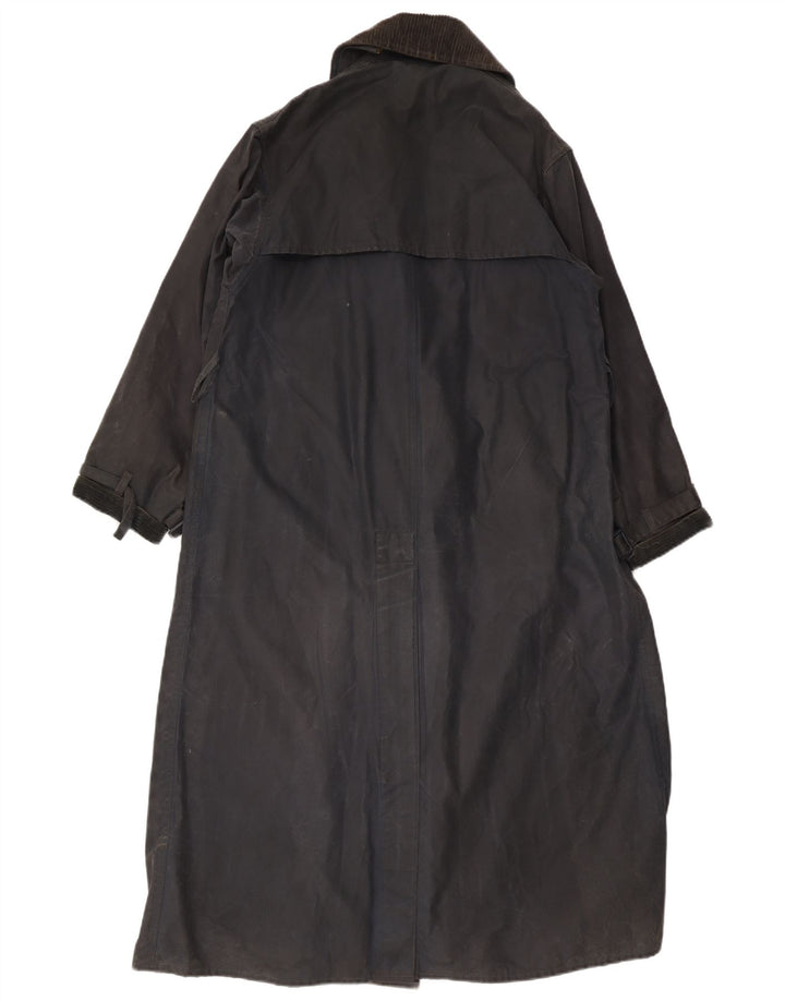 Barbour Dame Vokset Bomuld Overfrakke UK 12 Medium Navy Blue Bomuld
