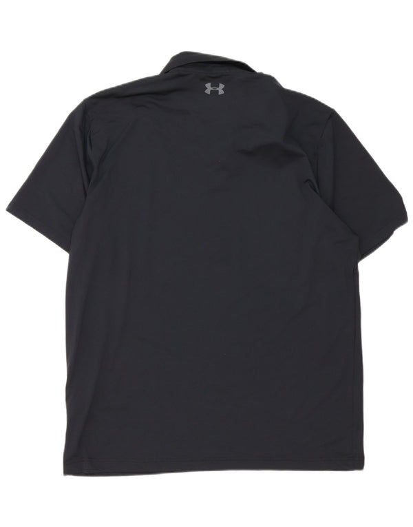 Under Armour Herre Heat Gear Polo Shirt Large Black Polyester