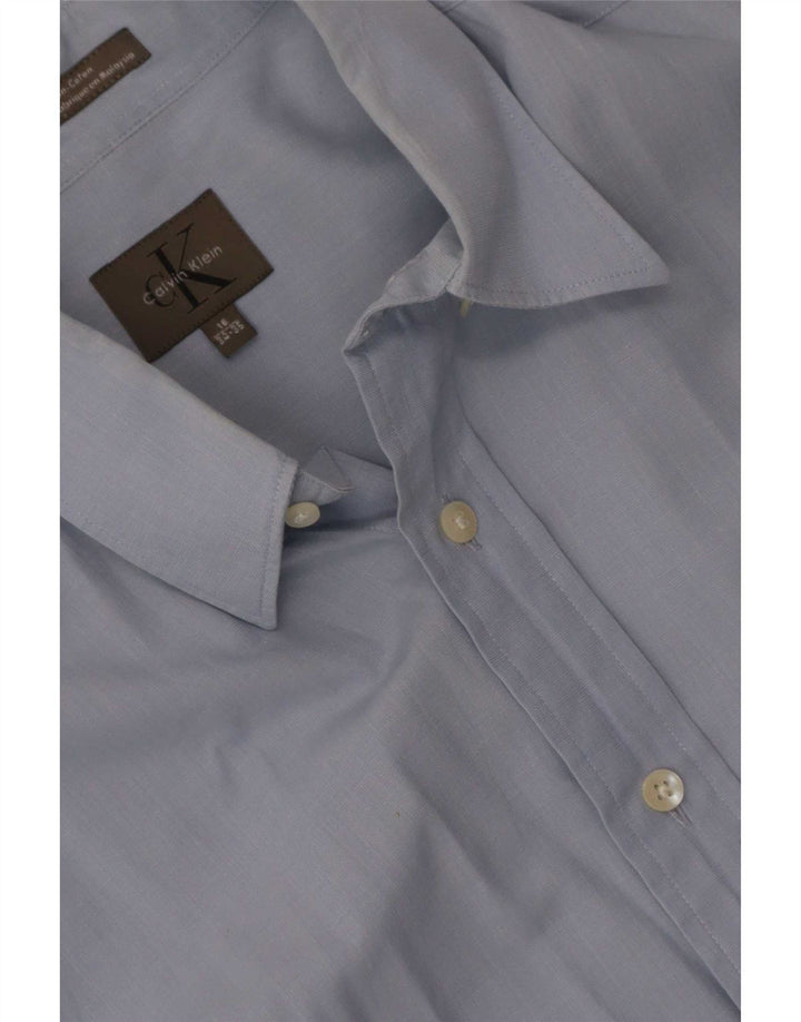 Calvin Klein Herre Regular Fit skjorte str. 16 Large Blue Cotton