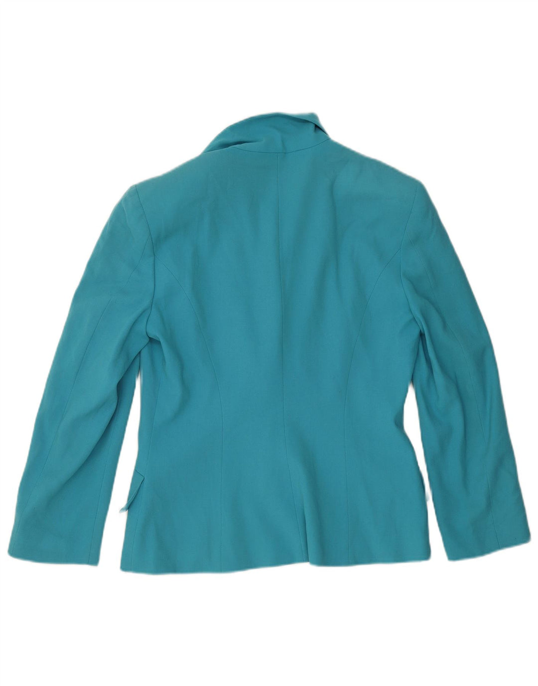Vintage Dame 1 Knap Blazer Jakke UK 16 Stor Blå Uld