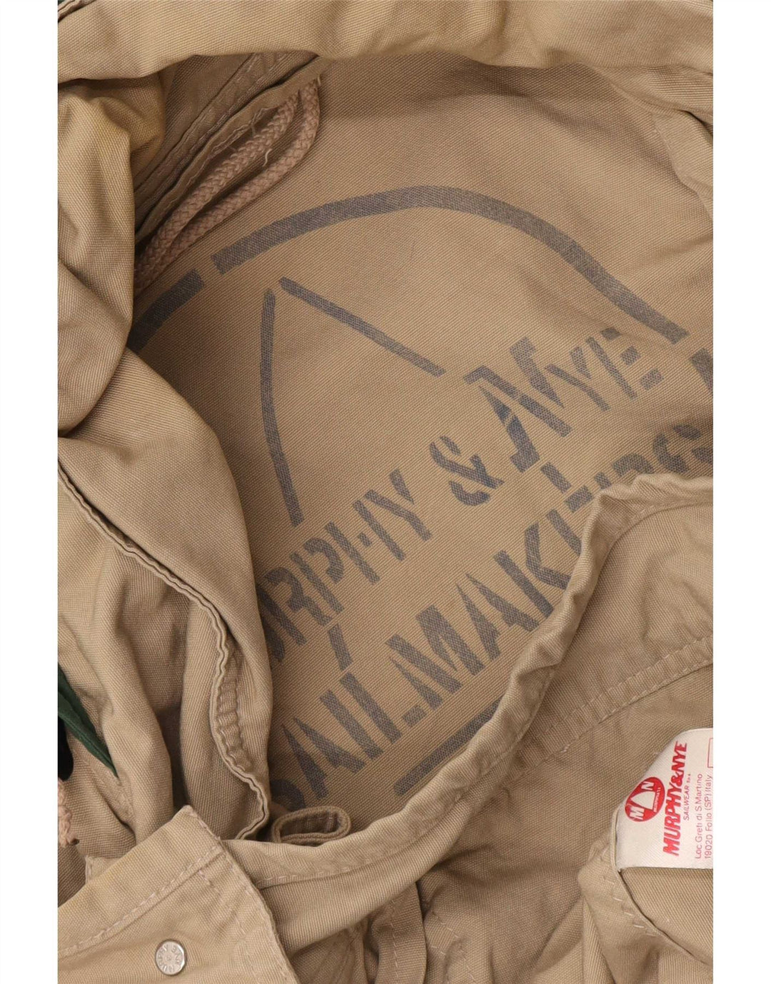 Murphy & Nye Herre Hooded Utility Jacket UK 42 XL Beige Bomuld