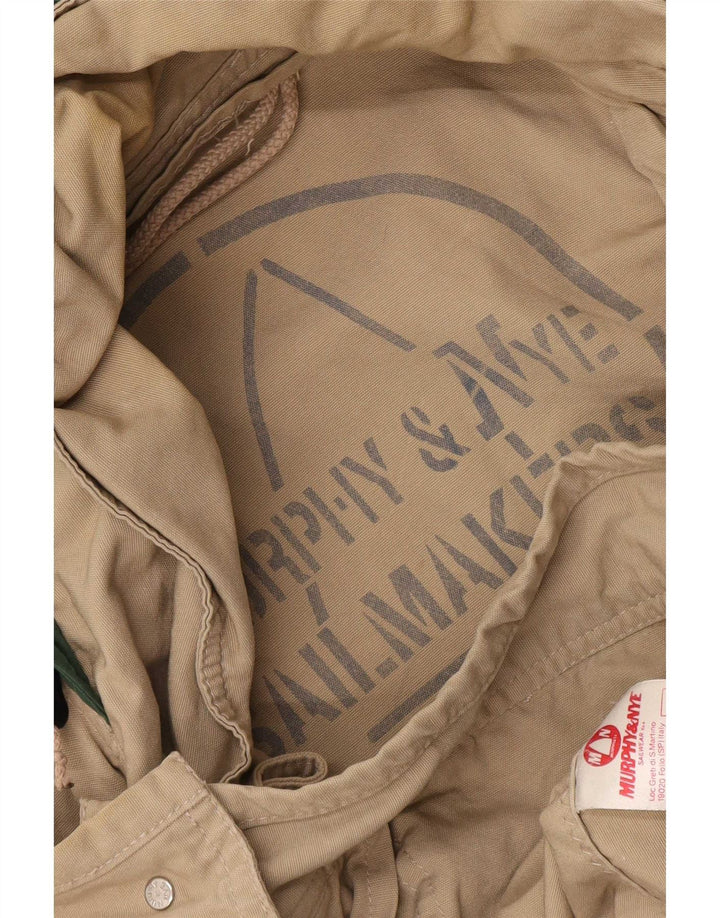 Murphy & Nye Herre Hooded Utility Jacket UK 42 XL Beige Bomuld