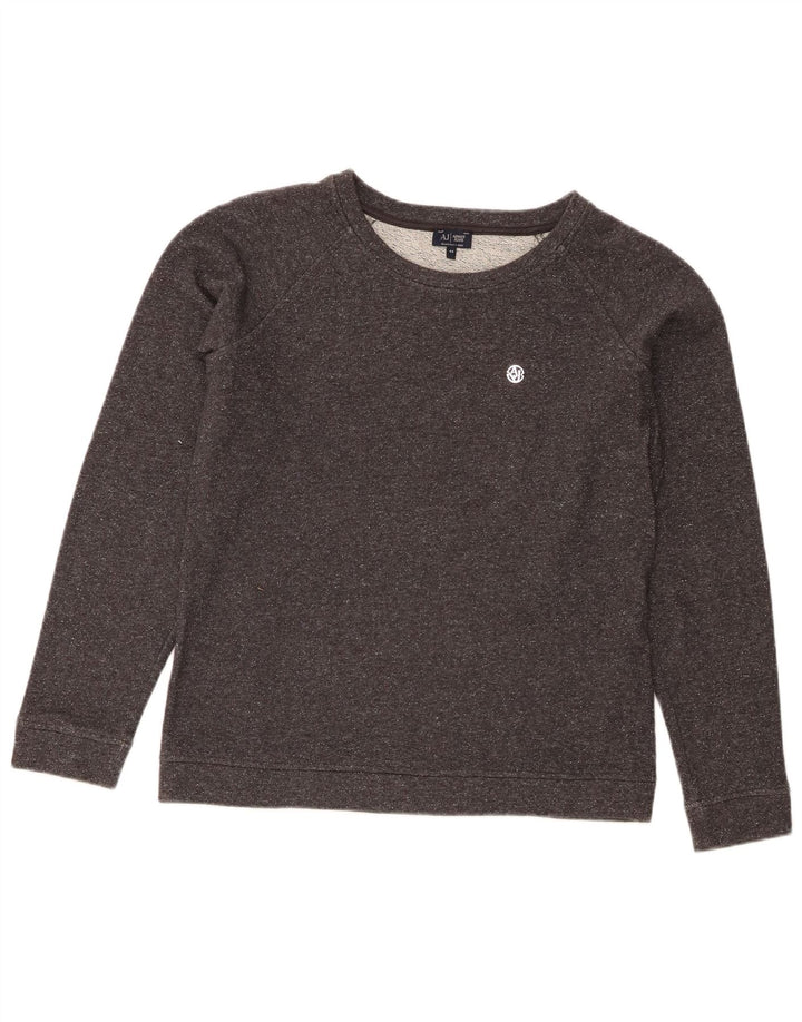 Armani Jeans Dame Sweatshirt Jumper EU 44 XL Grå Bomuld