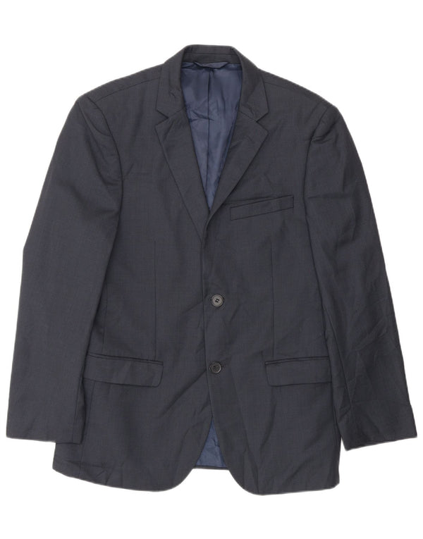 Dkny Herre 2 Button Slim Fit Blazer Jacket EU 46 Small Navy Blue Wool