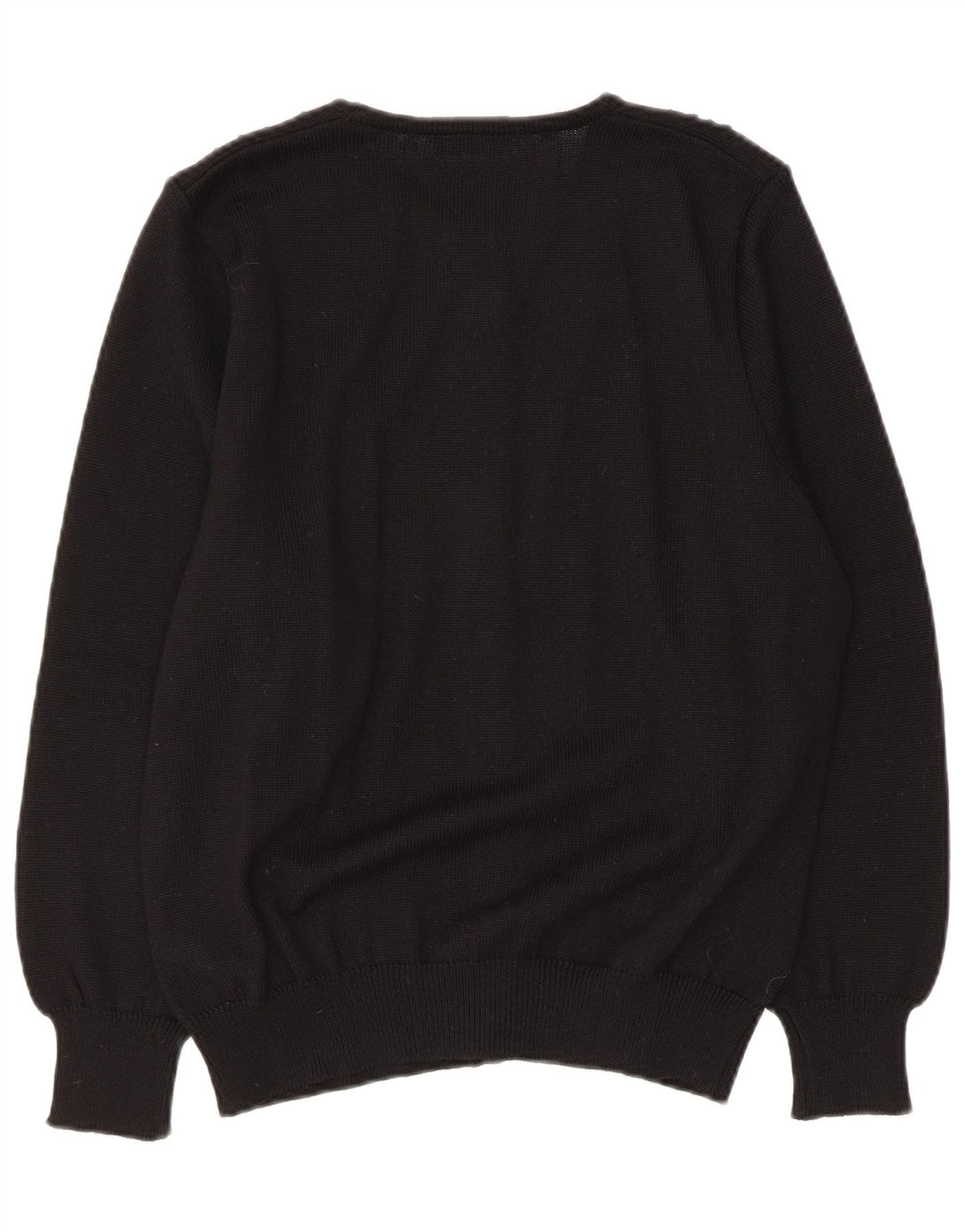 Vintage dame cardigan sweater UK 14 Medium Black Virgin Wool