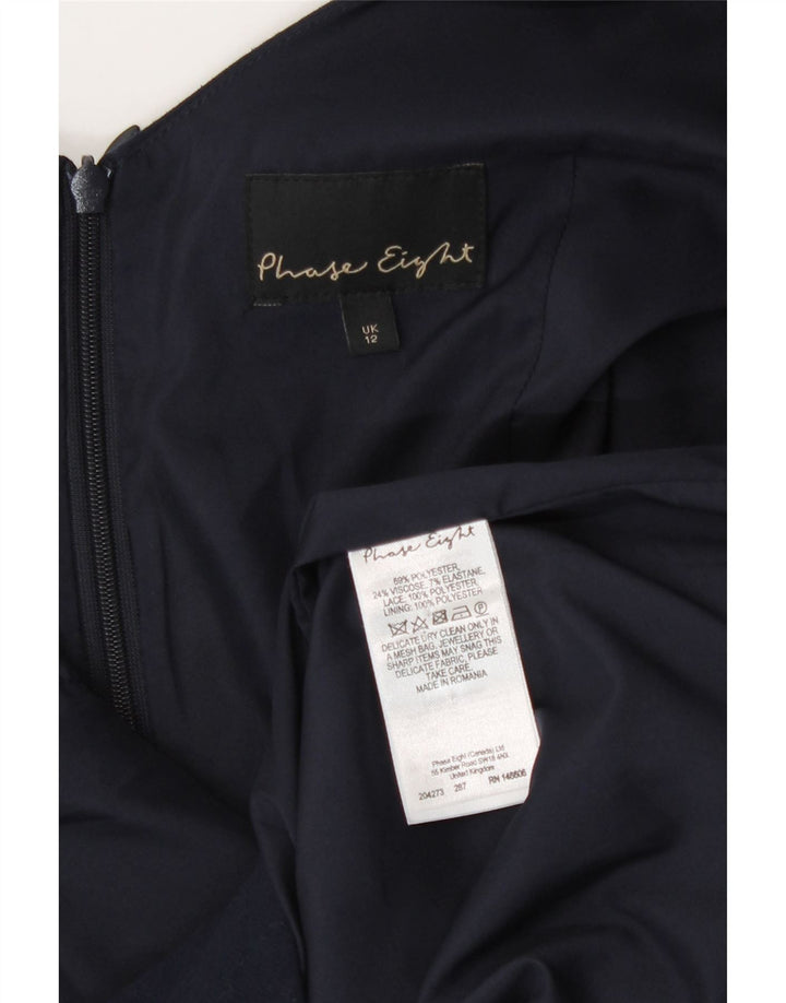 Phase Eight Kvinders Ærmeløs Skede Kjole UK 12 Medium Navy Blue Polyester