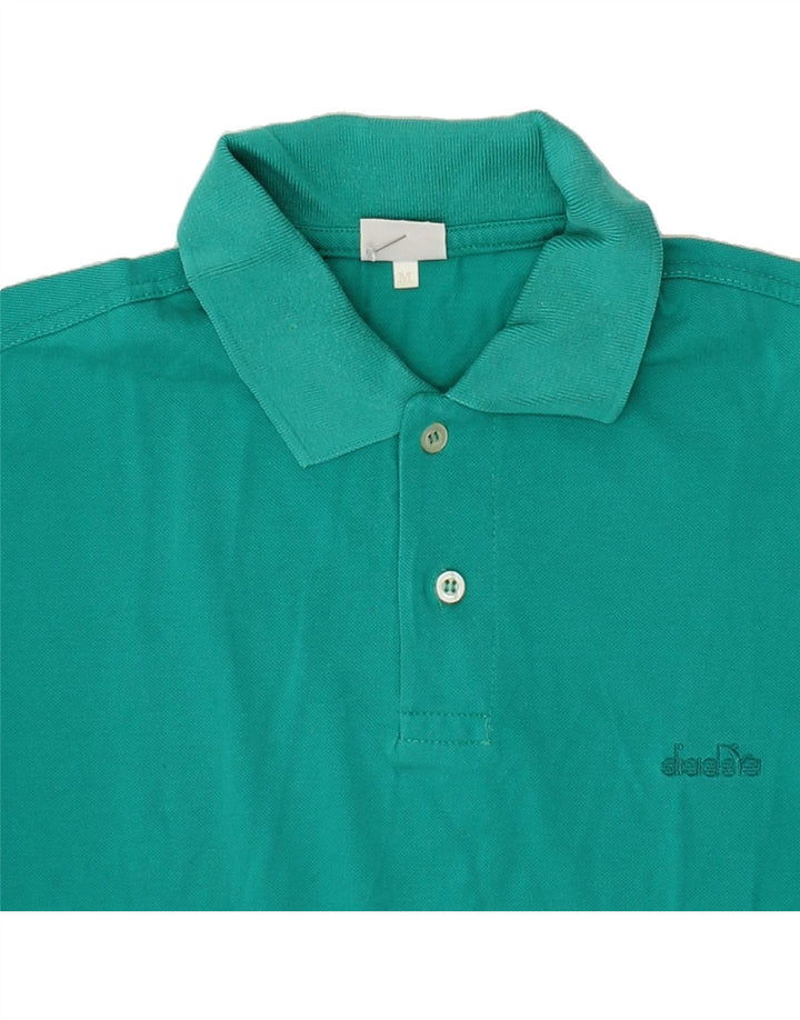 DIADORA Mens Polo Shirt Medium Blue Cotton Vintage Diadora and Second-Hand Diadora from Messina Hembry 