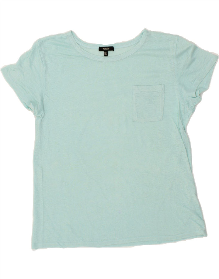 MASSIMO DUTTI Womens T-Shirt Top UK 10 Small Blue Vintage Massimo Dutti and Second-Hand Massimo Dutti from Messina Hembry 