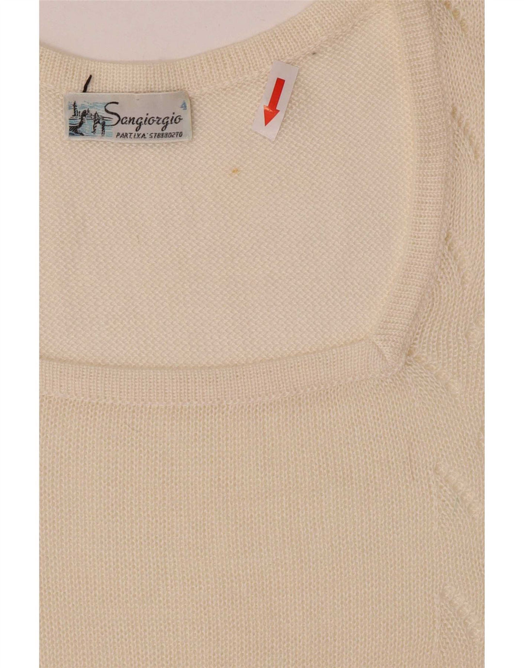 Sangiorgio Dame Kortærmet Regular Bluse Top UK 14 Medium Off White