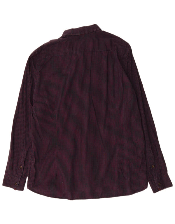 Ted Baker Herreskjorte str. 6 2XL Lilla Gingham Cotton