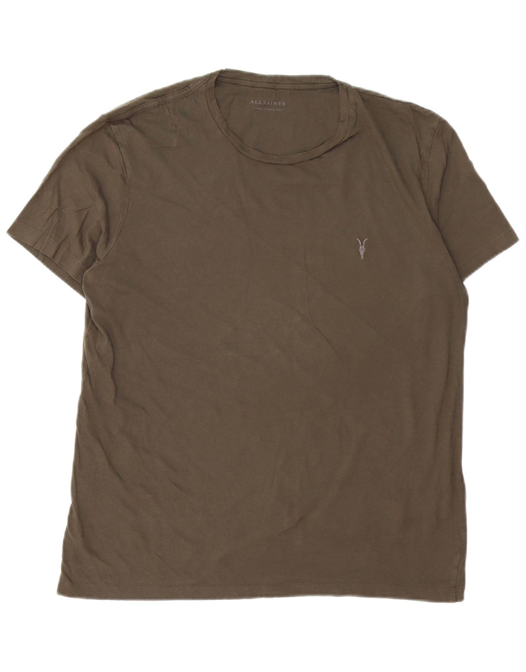ALL SAINTS Herre T-Shirt Top Stor Khaki Bomuld