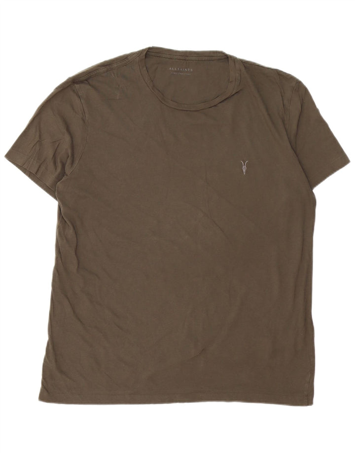ALL SAINTS Herre T-Shirt Top Stor Khaki Bomuld