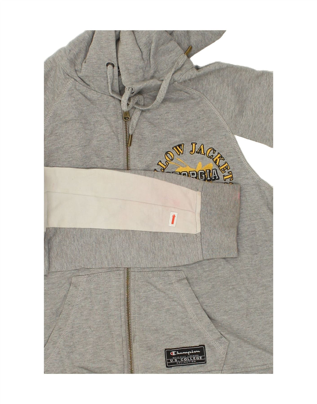 CHAMPION Womens Graphic Crop Zip Hoodie Sweater UK 12 Medium Grey | Vintage Champion | Thrift | Second-Hand Champion | Used Clothing | Messina Hembry 