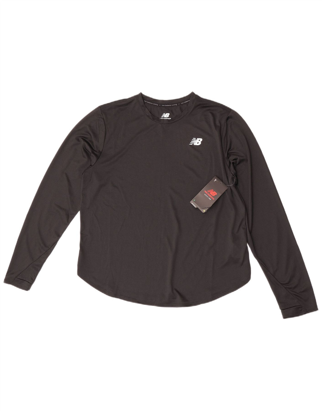 New Balance Dame Top Langærmet UK 16 Stor Sort Polyester