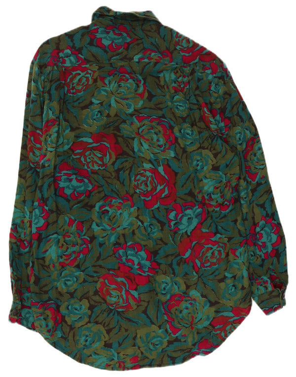 VINTAGE Womens Loose Fit Shirt Dress UK 14 Medium Multicoloured Floral