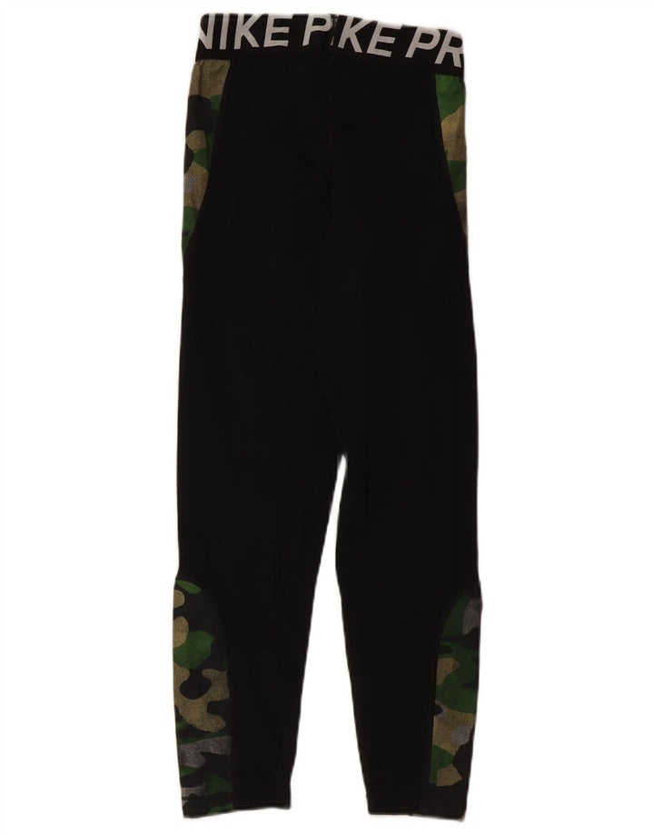 Nike Dame Grafiske Leggings UK 4 XS Sort Camouflage Polyester