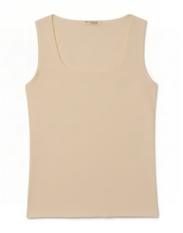 Zara Damevest Top UK 14 Large Off White Polyamid