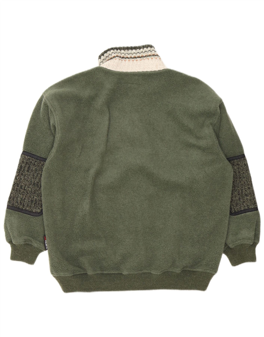 Silvy Herre fleecejakke UK 40 Large Green Colourblock Polyester