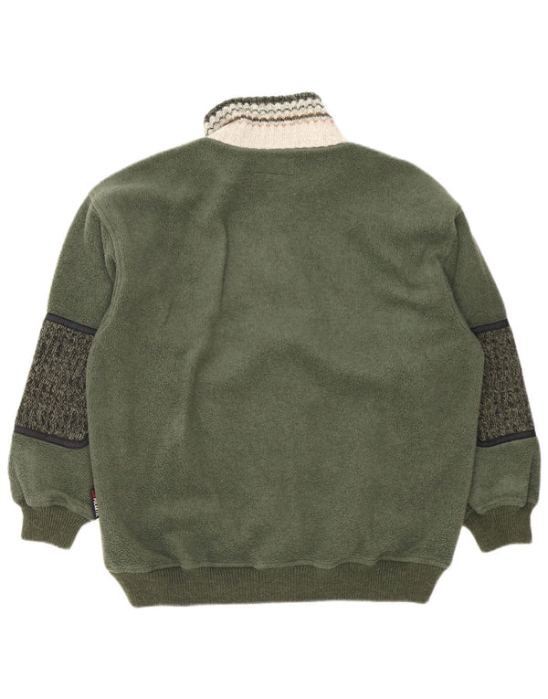 Silvy Herre fleecejakke UK 40 Large Green Colourblock Polyester