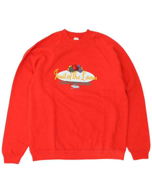 Fruit Of The Loom Herre Grafisk Sweatshirt Jumper XL Rød Bomuld