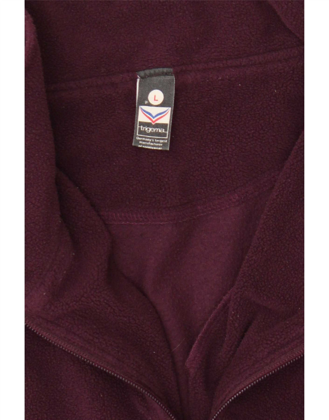 Trigema Fleece Jumper med lynlås til mænd Large Burgundy Polyester