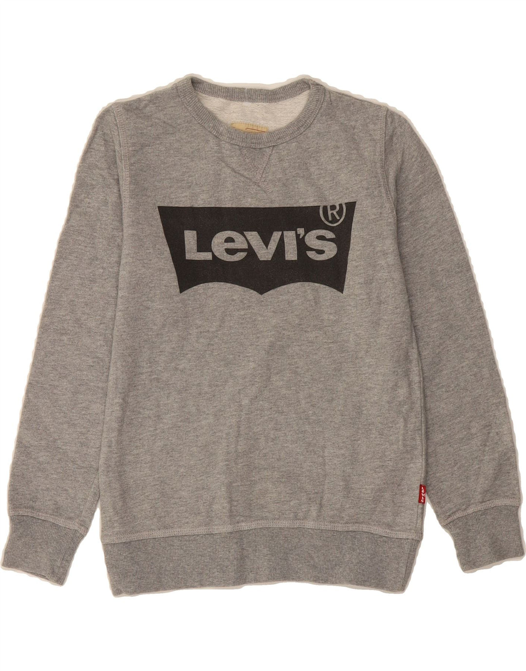 LEVI'S Girls Graphic Sweatshirt Jumper 9-10 Years Grey Cotton Vintage Levi's and Second-Hand Levi's from Messina Hembry 