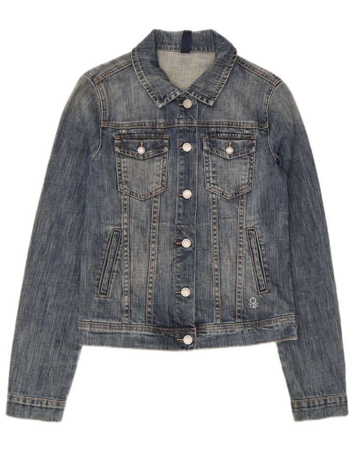 Benetton Girls Denimjakke 11-12 År 2XL Blå Bomuld