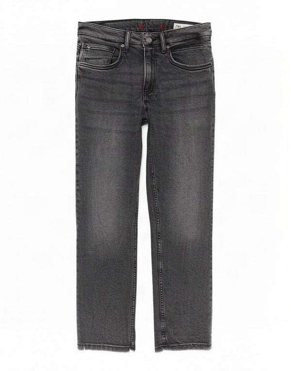 Zara Dame Straight Jeans EU 38 Small W28 L26 Grå