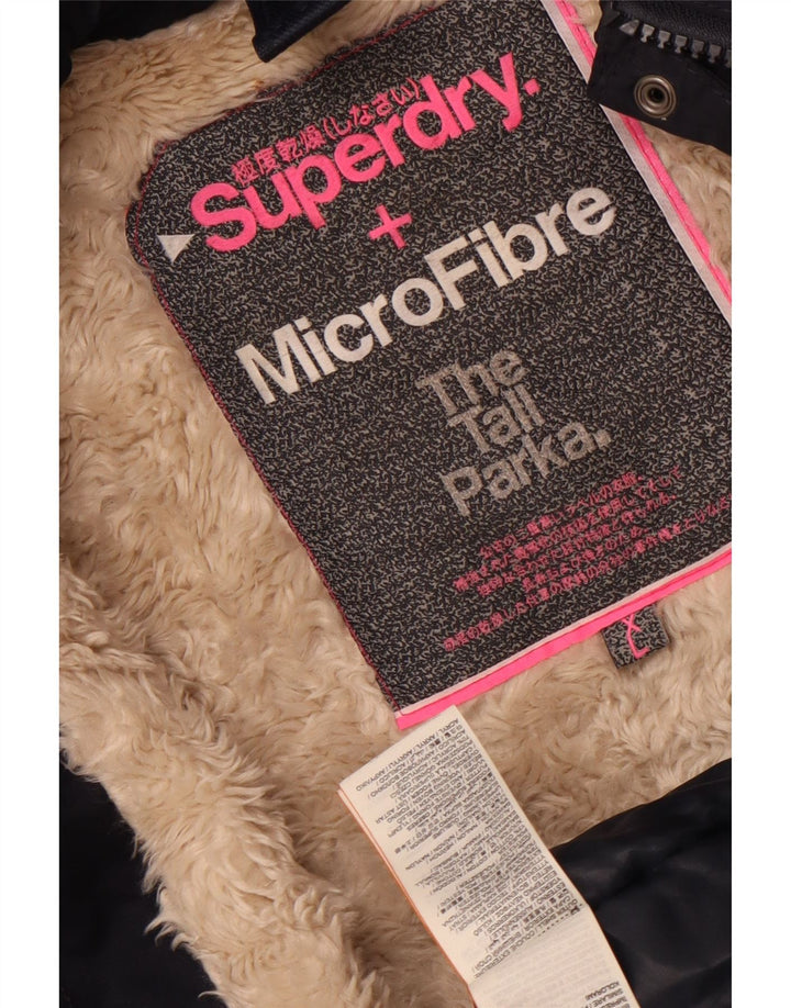Superdry Parkajakke med hætte til kvinder UK 18 XL marineblå polyester