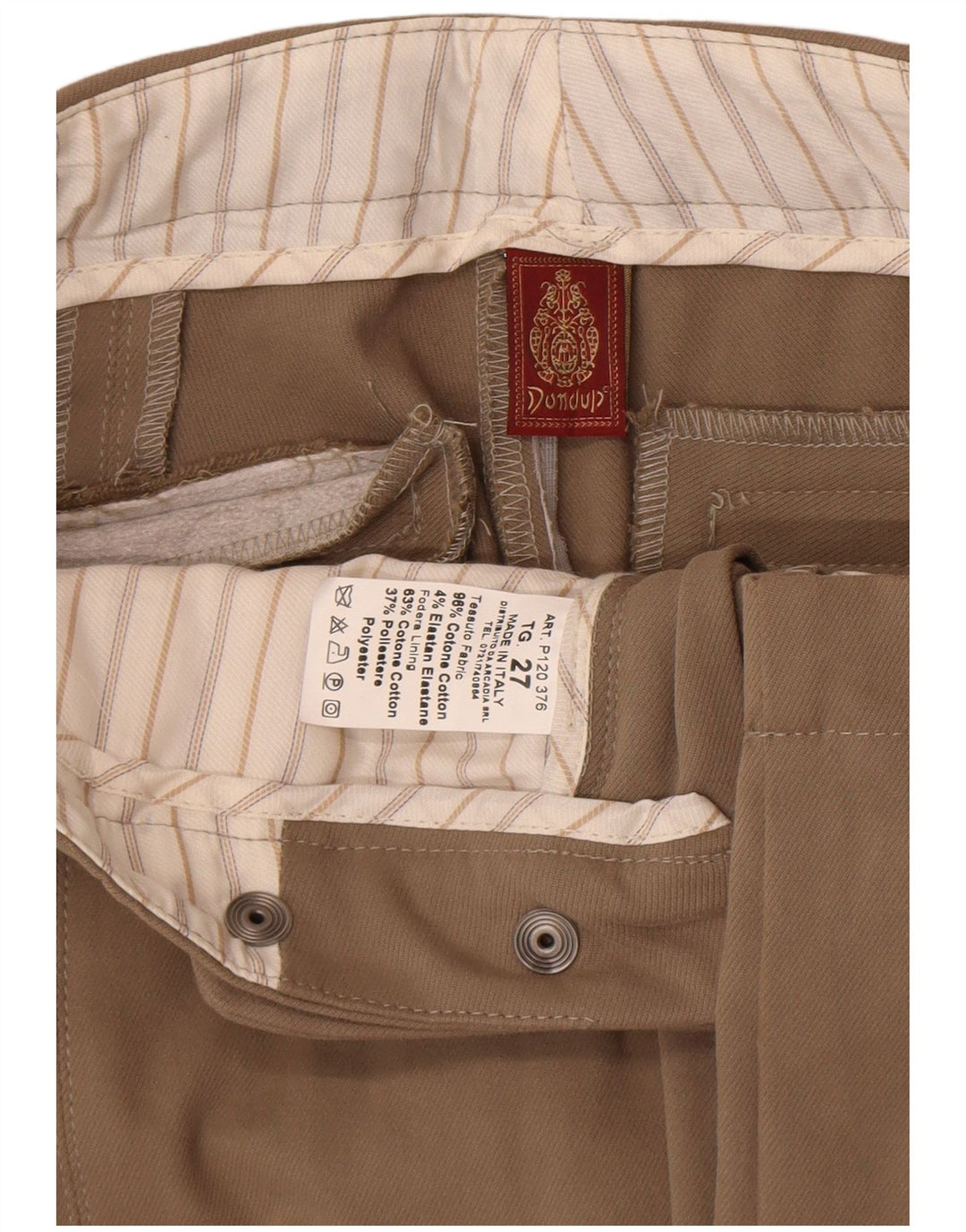 Dondup Dame Capri Bukser W27 L22 Beige Bomuld
