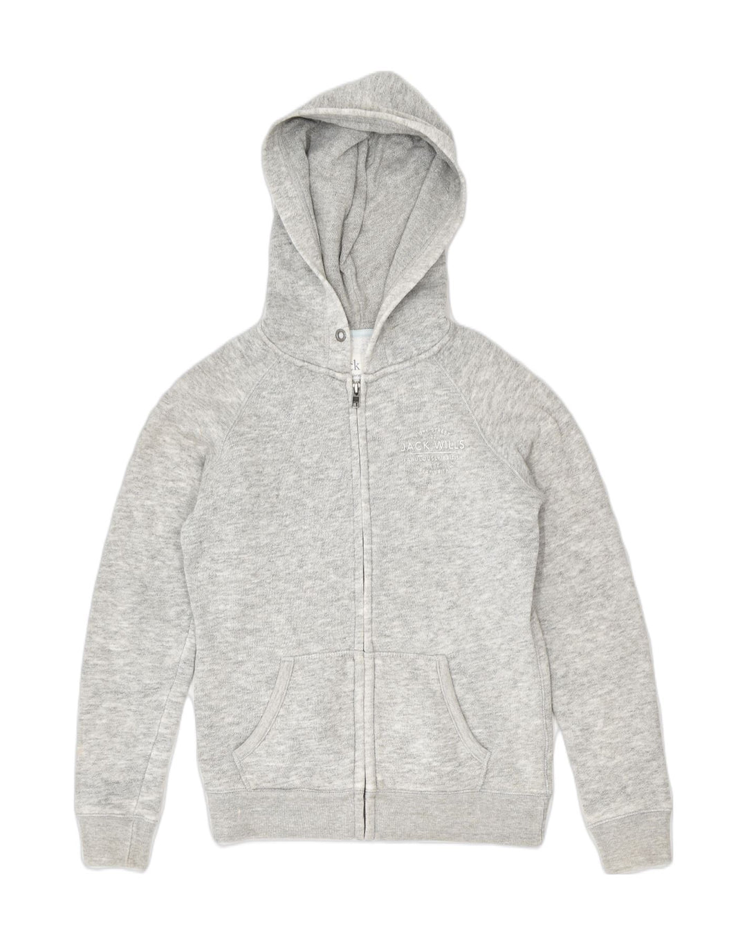 JACK WILLS Womens Zip Hoodie Sweater UK 8 Small Grey Cotton | Vintage | Thrift | Second-Hand | Used Clothing | Messina Hembry 