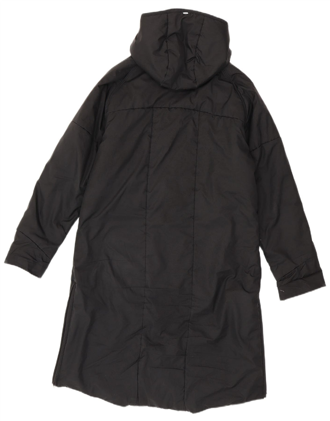 Adidas Dame Hætte Polstret Frakke UK 14 Medium Sort Polyester