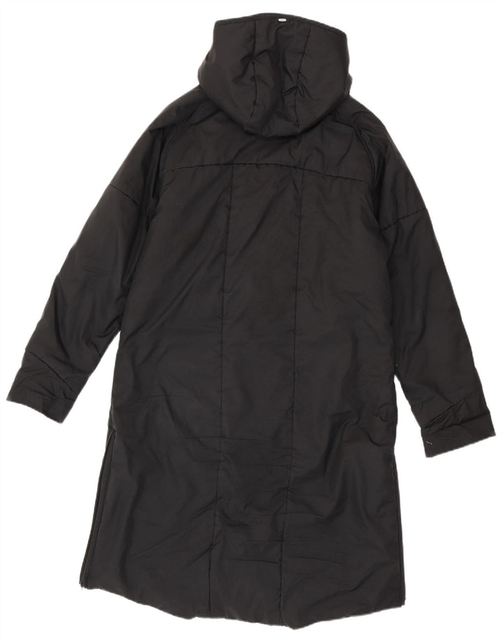 Adidas Dame Hætte Polstret Frakke UK 14 Medium Sort Polyester