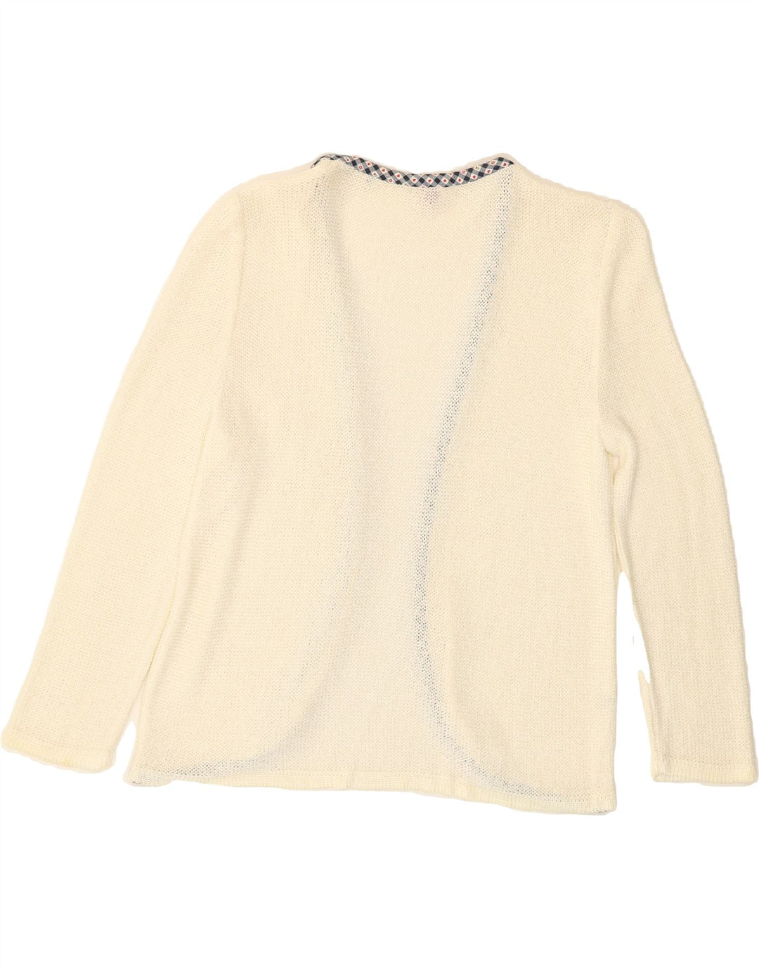 PUNTO E VIRGOLA Womens See Through Cardigan Sweater IT 44 Medium White Vintage Punto e Virgola and Second-Hand Punto e Virgola from Messina Hembry 