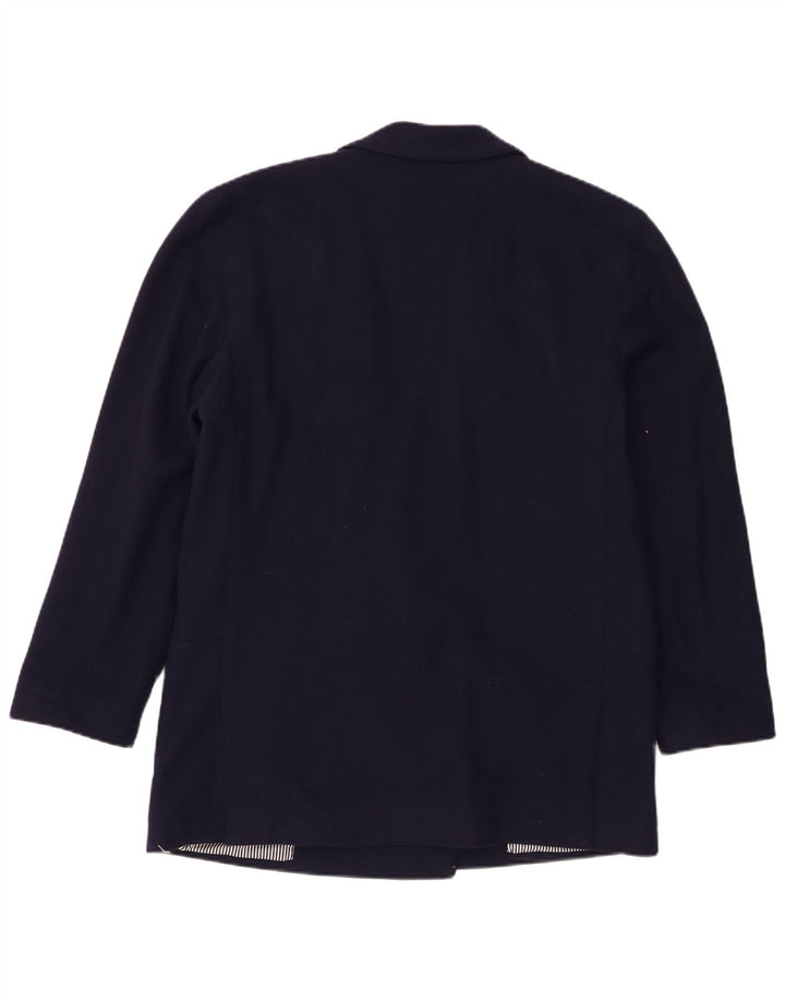 Vintage Dame Dobbeltradet Blazer Jacket IT 46 Large Navy Blue