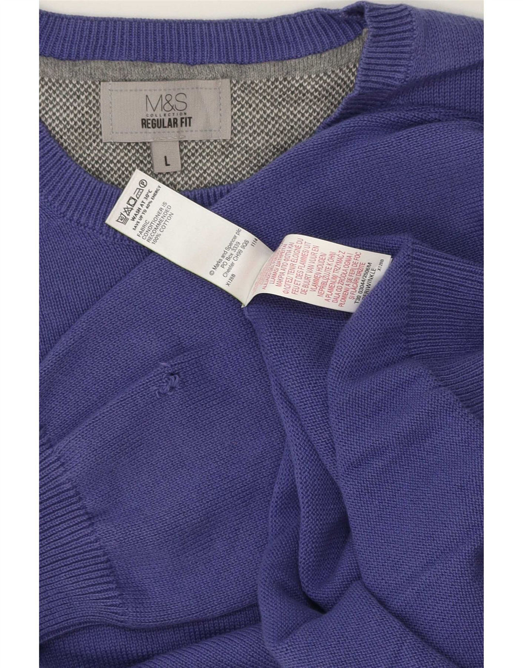 Marks & Spencer Herre Regular Fit Jumper Sweater med rund hals Stor lilla