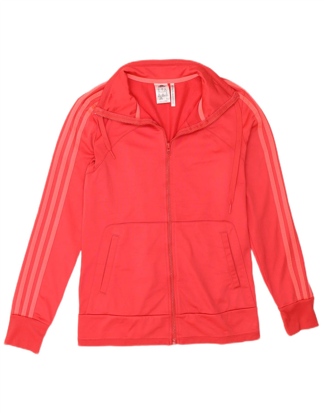 ADIDAS Womens Tracksuit Top Jacket UK 4/6 XS Red Polyester