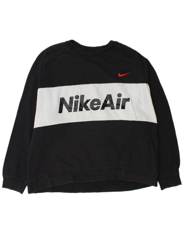 Nike grafisk sweatshirt til mænd 2XL Sort Colourblock Bomuld