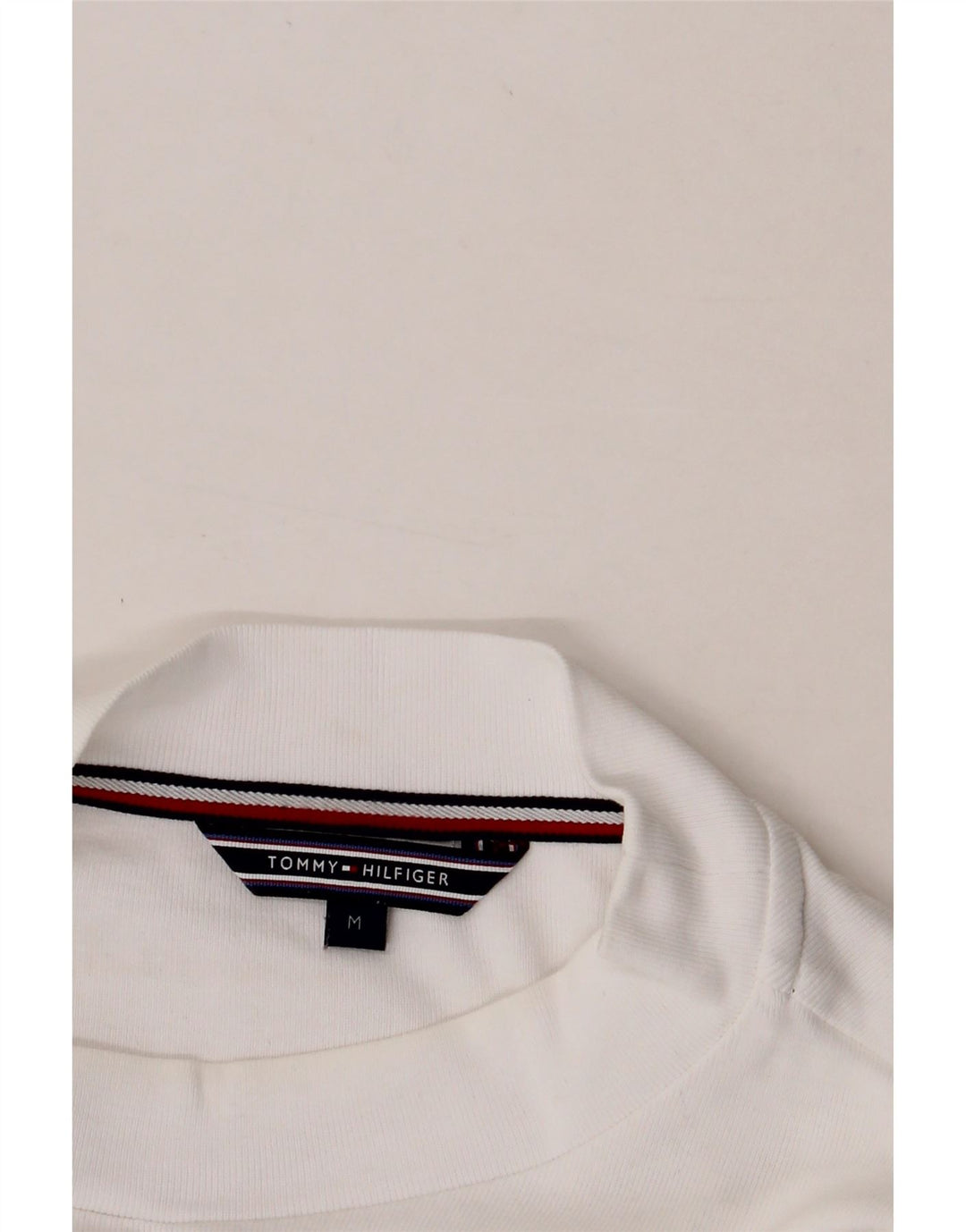 TOMMY HILFIGER Womens T-Shirt Top UK 14 Medium White Vintage Tommy Hilfiger and Second-Hand Tommy Hilfiger from Messina Hembry 